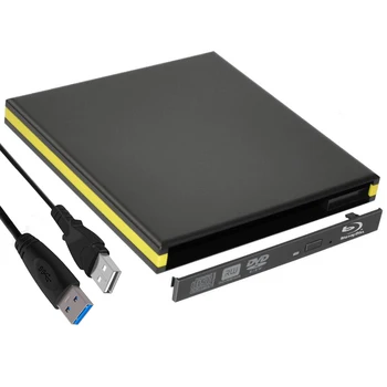 Harici CD / DVD RW Blu-Ray Muhafaza USB 3.0 Durumda 12.7 mm SATA Optik sürücü kutusu laptop Notebook İçin Sürücü olmadan