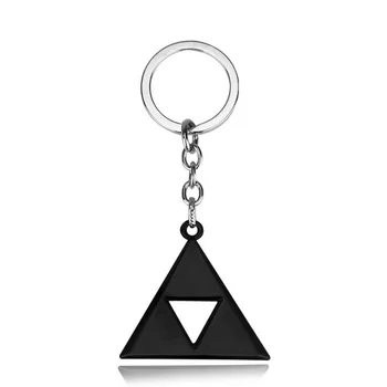 Içi boş Üçgen Anahtarlık Zelda Oyunu Anahtarlık Triforce Trinity Muska Kolye anahtar zincirleri Biblo Anahtarlık Anahtarlık