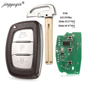 jingyuqin 3 Düğme 434 Mhz FSK Akıllı uzaktan kumandalı anahtar Hyundai IX35 PCF7953 Hıtag2 ID46 Verna Elantra 7952 Çip