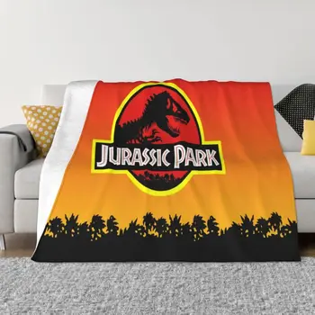 Jurassic Park Logo Sarı Turuncu Battaniye Sıcak Pazen Antik Hayvan Atmak Battaniye Yatak Seyahat Halı Parça