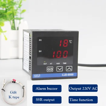 K tipi dijital sıcaklık kontrol cihazı CJ-9000 220VAC SSR çıkış süresi fonksiyonu - 50 ila 1372 Santigrat derece