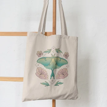 Kadın Alışveriş çantası Pastel Luna Güve tote çanta, Çanta Alışveriş Tuval Alışveriş Çantası kız çanta Tote Omuz Bayan Çantası