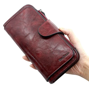 Kadın cüzdan deri Cüzdan Üç kat VİNTAGE Bayan çantalar cep telefonu cüzdanı Kadın bozuk para cüzdanı Carteira Feminina