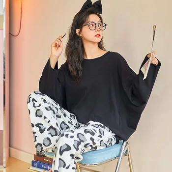 Kadın Pijama Seti Rahat Uzun Kollu Pijama Takım Elbise Rahat Gecelik Giyim Sonbahar Kış Pijama setleri Bayanlar Pijama Takım Elbise