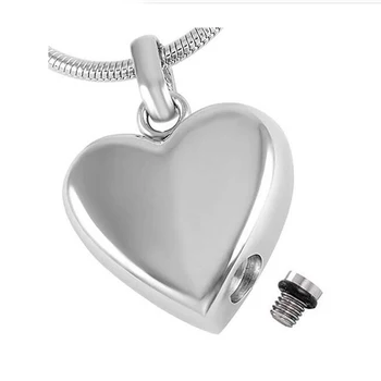 Kalp Madalyon Kolye Kolye Paslanmaz Çelik Kremasyon Takı kül saklama kabı Ücretsiz 20 İnç Zinciri + Dolum Kiti