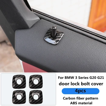 Karbon Fiber Mandalı Kaldırıcı Kapı Pin Pullu Styling Sticker Dekorasyon için BMW 3 Serisi G20 G21 İç Kapı Kilidi Cıvata Kapağı