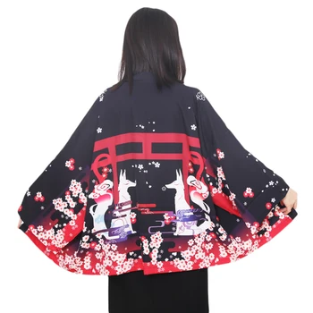 Kimono Kadın 2021 Japon Kimono Hırka Cosplay Gömlek Bluz Kadınlar İçin Japon Yukata Kadın Yaz Plaj Kimono Artı Boyutu