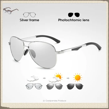 Klasik Marka Tasarım Pilot Fotokromik Güneş Gözlüğü Erkekler Polarize Güvenlik Sürüş güneş gözlüğü Kadın Parlama Önleyici gafas de sol adam