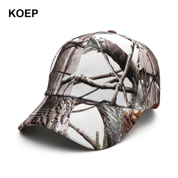 KOEP 2021 Yeni Açık Balıkçılık Kapaklar Orman beyzbol şapkası Avcılık Şapka Kar Kamuflaj Baba Snapback Şapka Çam Selvi Kamuflaj