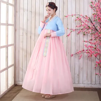 Kore Antik Kostümleri Kadın Hanbok Elbise Geleneksel Parti Asya Saray Hanbok Zarif Kore Düğün Oryantal dans kostümü