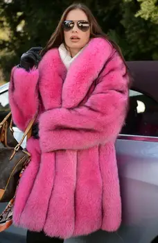 Kışlık palto Lüks Kürk Ceket Bayan Zarif Faux Kürk Ceket Uzun İnce Kalınlaşmak Sıcak Moda Sıcak Dış Giyim Ceket