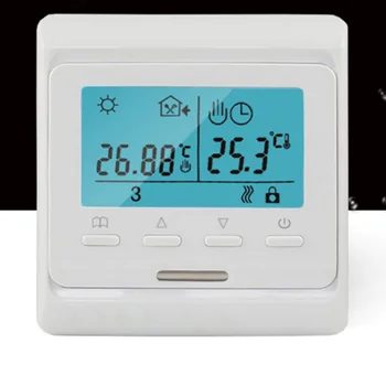 LCD haftalık programlanabilir yerden ısıtma sıcaklık regülatörü Avrupa 16A yerden ısıtma termostatı Anahtarı Kontrol paneli termostatı