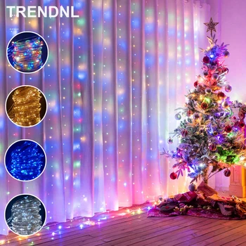 LED Dize İşıklar Noel Dekorasyon Uzaktan Kumanda USB Düğün Garland Perde 3M Lamba Tatil Yatak Odası İçin Ampul Açık Peri