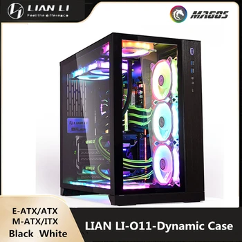 LIAN LI-O11-Dynamic bilgisayar kasası E-ATX / ATX / M-ATX / ITX Anakart Oyun Konut Dolabı, DIY Dikey Ana Şasi Siyah Beyaz