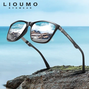 LIOUMO 2020 Moda Kare Güneş Gözlüğü Erkekler Polarize Gözlük Kadınlar Açık Havada Sürüş UV400 Kaplama Ayna Lensler zonnebril heren