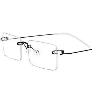 Marka El Yapımı Titanyum Gözlük Çerçeve Vidasız Ultralight Erkekler Çerçevesiz Çerçevesiz Kare Miyopi Gözlük Kadın Gözlük Gözlük