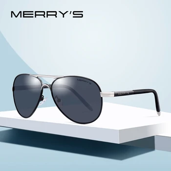 MERRYS Erkekler Klasik Pilot Güneş Gözlüğü HD Polarize Alüminyum Sürüş gözlükleri Lüks Shades UV400 S8513