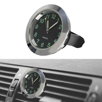 Mini Araba Hava Firar Klip Saat Siyah Gümüş Kuvars Araba Saat Araba-Styling Mekaniği Süsler İzle Araba Dekorasyon