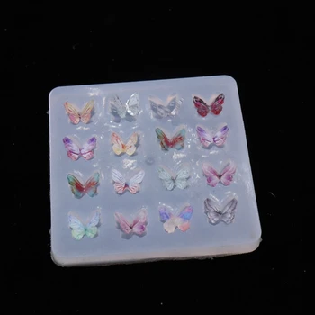 Mini Kelebek Şekli Firkete Kalıp Reçine Döküm silikon kalıp Epoksi Tutkal Anahtarlık Kolye Takı Kalıp Ev Dekorasyon