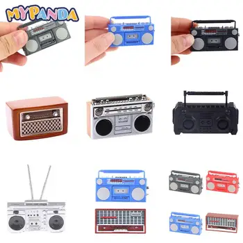 Minyatür Radyo Modeli Kaydedici Oynatıcı Oyuncak Bebek Mobilya Dekor Bebek Evi Retro Radyo Kaydedici Oynatıcı