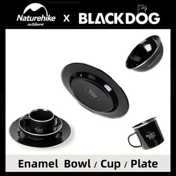 Naturehike-Blackdog Açık Kamp Emaye Kase Plaka Fincan Piknik Barbekü Sofra Seti Ultralight Taşınabilir Yeni Piknik Ekipmanları