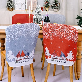 Noel sandalyesi Kapak Noel Baba Kardan Adam Noel Ağacı Desen Oturma Odası Ev İçin Merry Christmas Yeni Yıl Dekor Navidad 2023