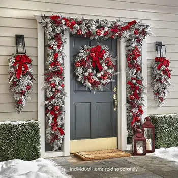 Noel Çelenk Zarif Çelenk Duvar Asılı Çelenk Kolye Dekoratif Ön Kapı Afiş Noel Ev Partisi Dekorasyon Dropship