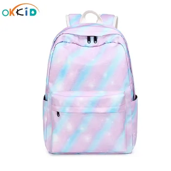 OKKID ilköğretim öğrenci okul çantaları kızlar için su geçirmez hafif schoolbag sevimli çocuklar okul sırt çantası kadın seyahat sırt çantası