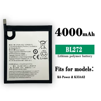 Orijinal 4000mAh BL272 Cep Telefonu Yedek lenovo için batarya Vıbe K6 Güç K33A42 Pil Akümülatör