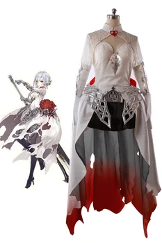 Oyun SINoALICE Kar Beyaz Lolita Elbise Cosplay Kostüm Özel Herhangi Boyutu Yapılan