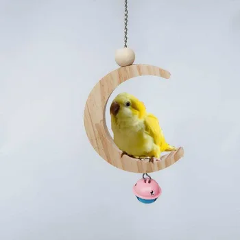 Papağanlar Oyuncaklar Ay-şekilli Papağan Salıncak Kuş Aksesuarları İçin Pet Oyuncak Salıncak Standı Budgie Parakeet Kafes Vogel Speelgoed Parkiet