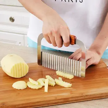 Paslanmaz Çelik Dalga Bıçak patates doğrayıcı Dilimleme Dilimleme Dilimleme Patates Shreds Artefakt Dalga Bıçak Patates Bıçağı