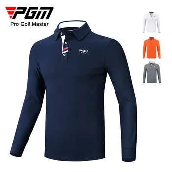 PGM erkek Golf Gömlek Adam Uzun Kollu T Shirt Erkek Açık Spor Turn Down Tam Tshirt Erkekler Kış Sıcak Yumuşak Formalar