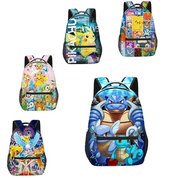 Pokemon okul çantası Karikatür Pikachu omuz çantaları Eevee Rahat Kanvas Çanta Cep Kapasiteli Öğrenciler Sırt Çantaları Vermek Kalem Çantası