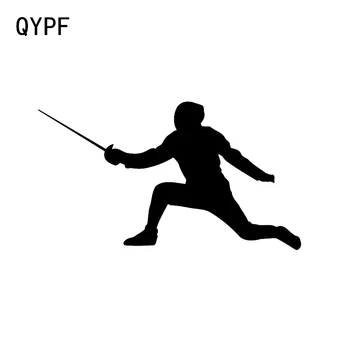 QYPF 12 * 6.8 CM İlginç Eskrim Savaş Araba Sticker Aksesuarları Vinil Siluet C16-0984
