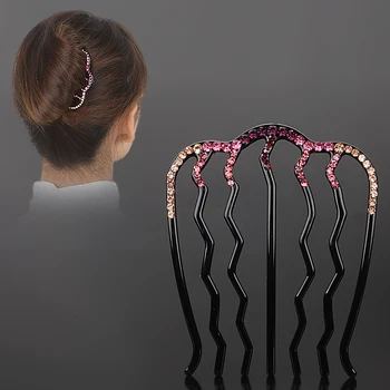 Rhinestone Saç Tarak Tokalar Kristal Kadın saç tokası Makinesi Topuz Kızlar İçin Moda At Kuyruğu Tutucu saç aksesuarları Headdress