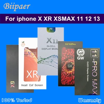 RJ O GX AMOLED Hücre İçi Pantalla LCD iphone X XS XR 11 LCD Yumuşak OLED Ekran Dokunmatik Ekran Digitizer Meclisi iphone 12 13