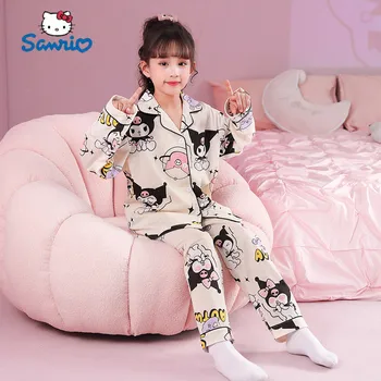 Sanrio peluş oyuncaklar Kuromi Pijama Cinnamoroll Bebek Pamuk Çocuk Seti Kawaii Çocuk Ev Giysileri Noel Doğum Günü Erkek Kız Hediye