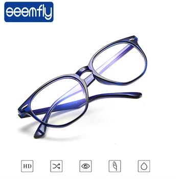 seemfly Anti Mavi Işın Gözlük Çerçeveleri Kadın Erkek Retro Yuvarlak Gözlük UV mavi Film Optik Gözlük Gözlük Çerçevesi 7 Tarzı