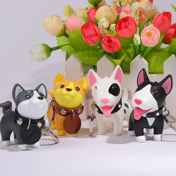 Sevimli Kedi Köpek Anahtarlık PVC Shiba Inu Bull Terrier Heykelcik oyuncak bebekler Anahtarlık Tutucu Çanta Kolye Mükemmel Hediye