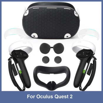 Silikon Koruyucu Kapak Kabuk Quest2 Kulaklık Kafa yüz kapatma Göz Pedi Genişletilmiş kavrama halkası Kapağı Oculus Quest 2 Aksesuar
