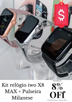Smartwatch akıllı saat IWO X8 MAX + 42 / 44mm manyetik metal bilezik
