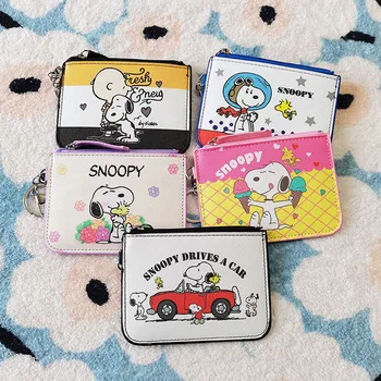 Snoopy Başak Kawaii Karikatür Kimlik Kartı Seti Öğrenci Yemek Kartı Metro Kartı Erişim Kartı Anti-kayıp Kart Seti Anahtarlık bozuk para cüzdanı