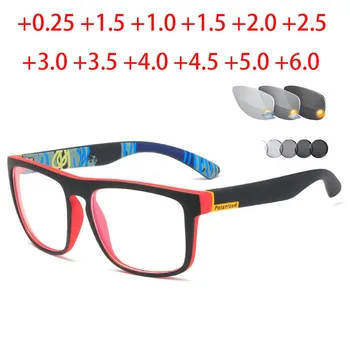 Spor Hipermetrop Gözlük Erkekler Fotokromik Gözlük Gözlük Kadın Kare Şeffaf Lens Hipermetrop Okuyucu Gözlük +0.5 +0.75 +1.0 +5'e kadar