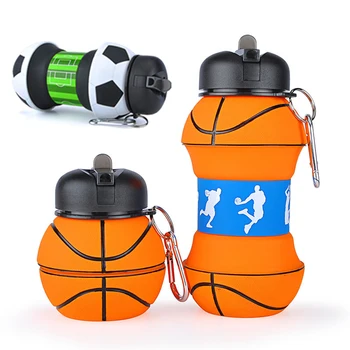 Spor silikon kat su şişesi futbol Basketbol Tenis taşınabilir su ısıtıcısı seyahat piknik noel hediyesi yetişkin çocuklar için