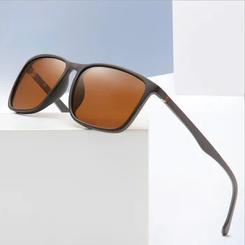 Spor TR90 Kare Polarize Güneş Gözlüğü Erkekler Bahar Bacak parlama Önleyici Eksi Lens Reçete Güneş Gözlüğü