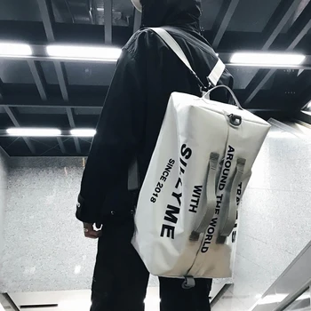 Sırt çantası erkek büyük kapasiteli süper yangın sırt çantası seyahat çantası Kore versiyonu Harajuku moda trendi koleji okul çantası kadın