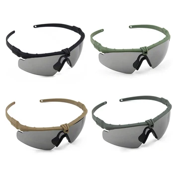 Taktik Gözlük Askeri Gözlük Kurşun geçirmez Ordu Güneş Gözlüğü 3 Lens Çizilmeye dayanıklı Çekim Gözlük Motosiklet Kamp için