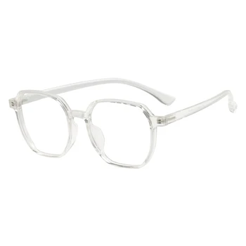 TR90 Büyük Boy Kare Gözlük Erkekler ve Kadınlar Hafif Tam Jant Şeffaf Gözlük Çerçevesi Reçete Optik Lensler