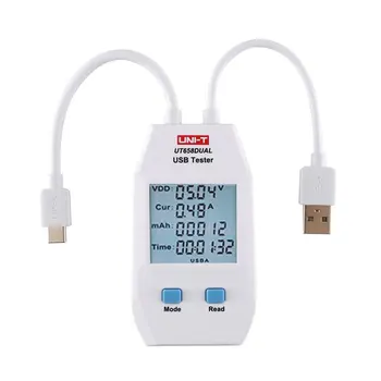 USB Test Cihazı UT658DUAL Dijital Voltmetre Ampermetre Gerilim Akım Ampermetre Kapasite Ölçer Doktor Cep Telefonu Tablet İçin Güç